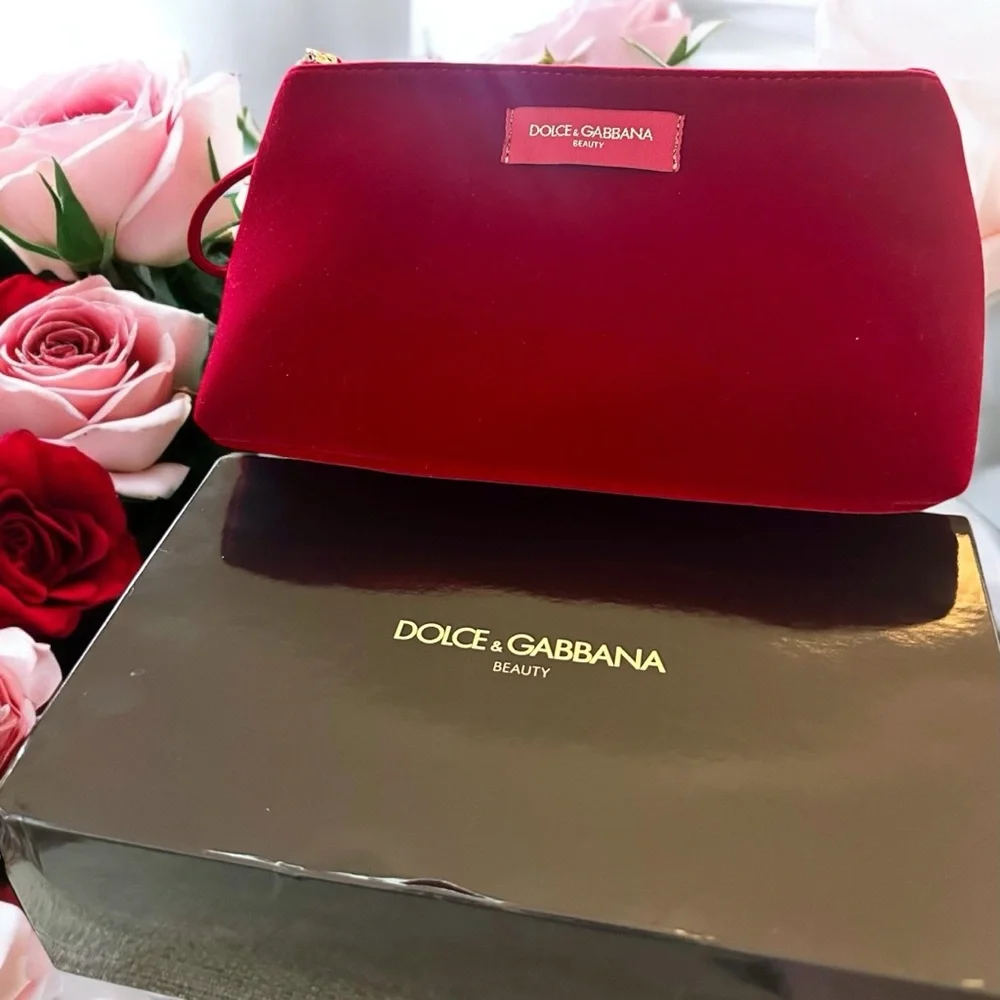 Dolce & Gabbana Red‎ Wristlet Clutch, Makeup or Cosmetic Bag in Box | New in Box